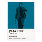 John Wick John Wick in black suit holding a pistol within the gold-lit architecture of the Continental Icon Frame artwork on white