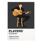 Johnny Cash the Man in Black's restrained stage silhouette and American roots identity Icon Frame artwork on white