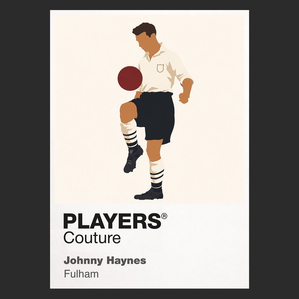 Johnny Haynes Fulham Icon Frame Men's Hoodie — Black Artwork