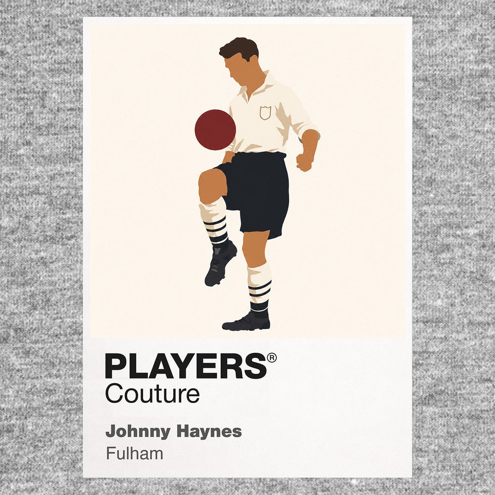 Johnny Haynes Fulham Icon Frame Men's Hoodie — Gray Artwork