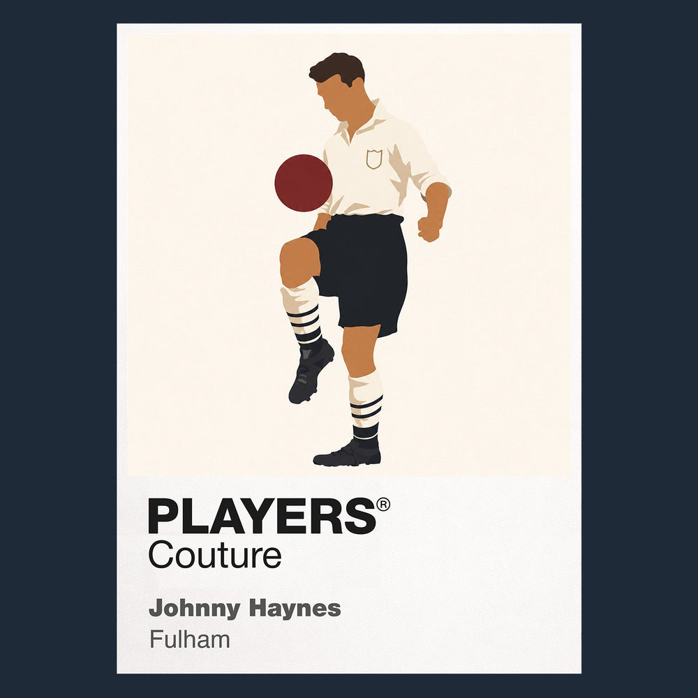 Johnny Haynes Fulham Icon Frame Men's Hoodie — Navy Artwork
