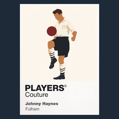 Johnny Haynes Fulham Icon Frame Men's Hoodie — Navy Artwork