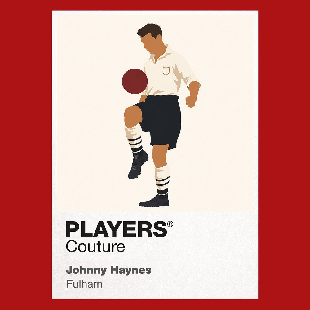 Johnny Haynes Fulham Icon Frame Men's Hoodie — Red Artwork
