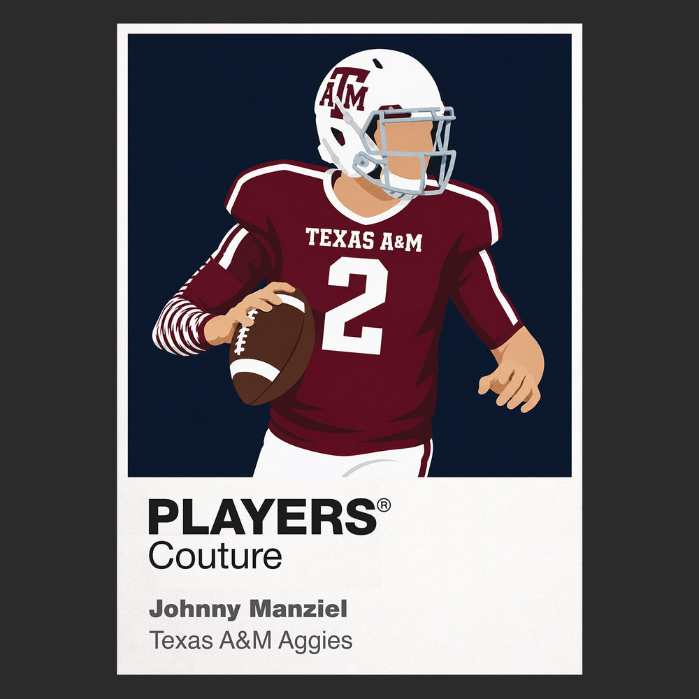 Johnny Manziel Texas A&M Aggies American Football Icon Frame Men's T-Shirt