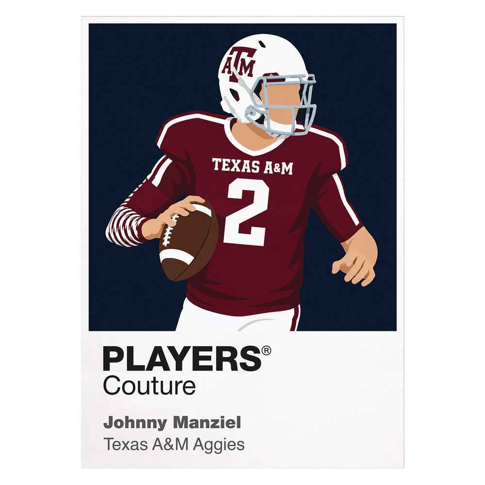 Johnny Manziel Texas A&M Aggies American Football Icon Frame Men's T-Shirt