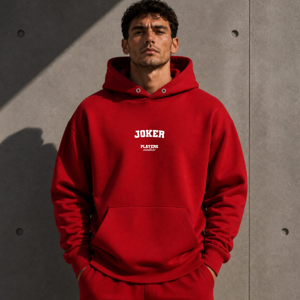 joker name-print hoodie - red