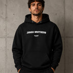jonas-brothers name-print hoodie - black