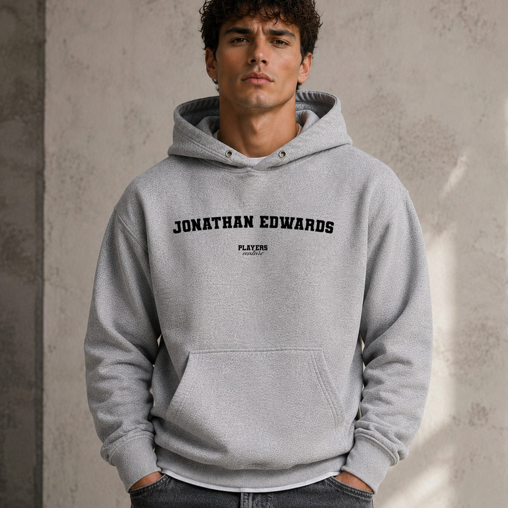 jonathan-edwards name-print hoodie - grey