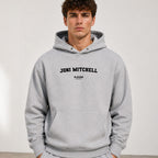 joni-mitchell name-print hoodie - grey
