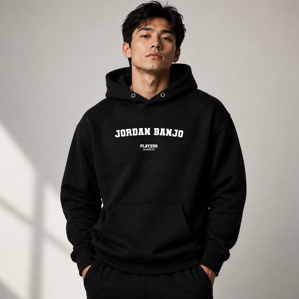 jordan-banjo name-print hoodie - black