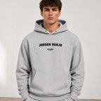 jordan-banjo name-print hoodie - grey