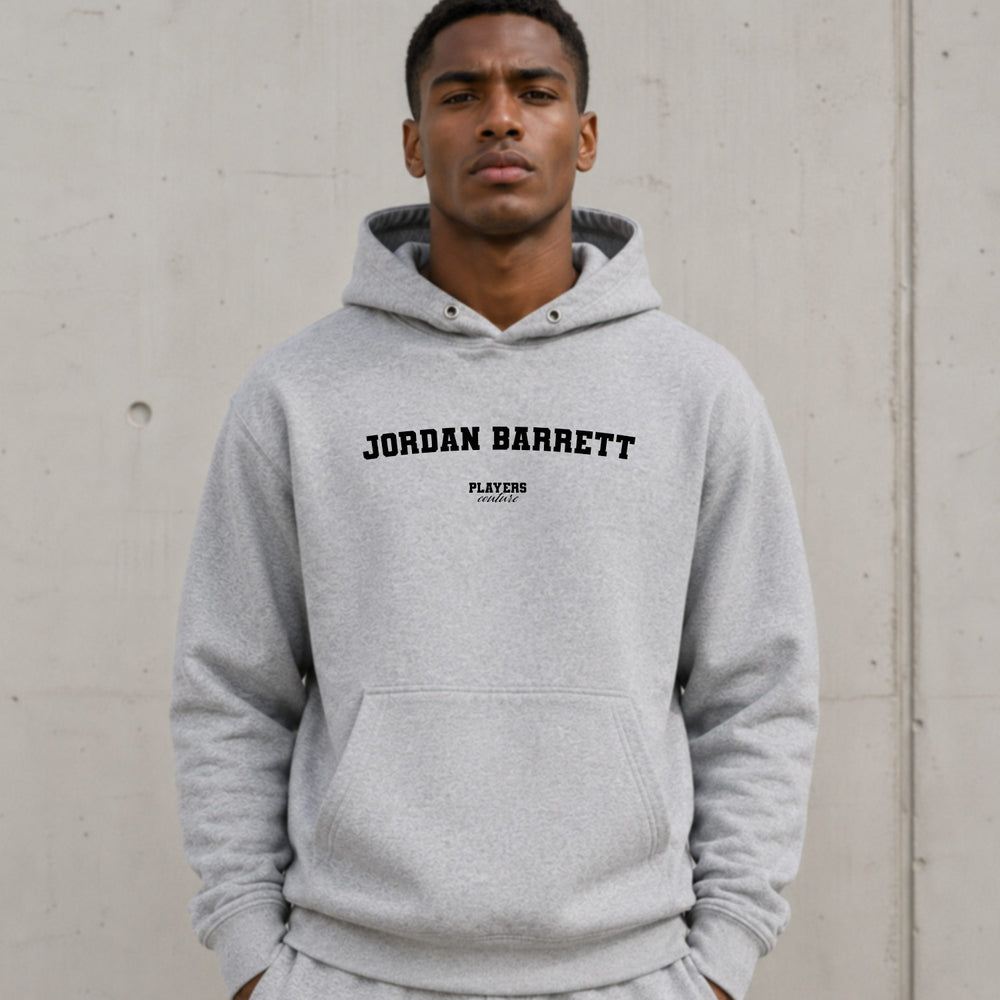 jordan-barrett name-print hoodie - grey
