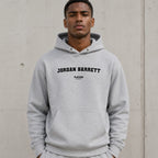 jordan-barrett name-print hoodie - grey