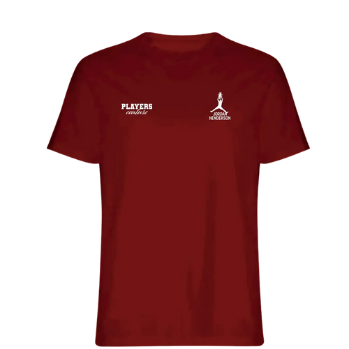 Jordan Henderson t-shirt – red men's t-shirt featuring the Jordan Henderson Players Couture logo