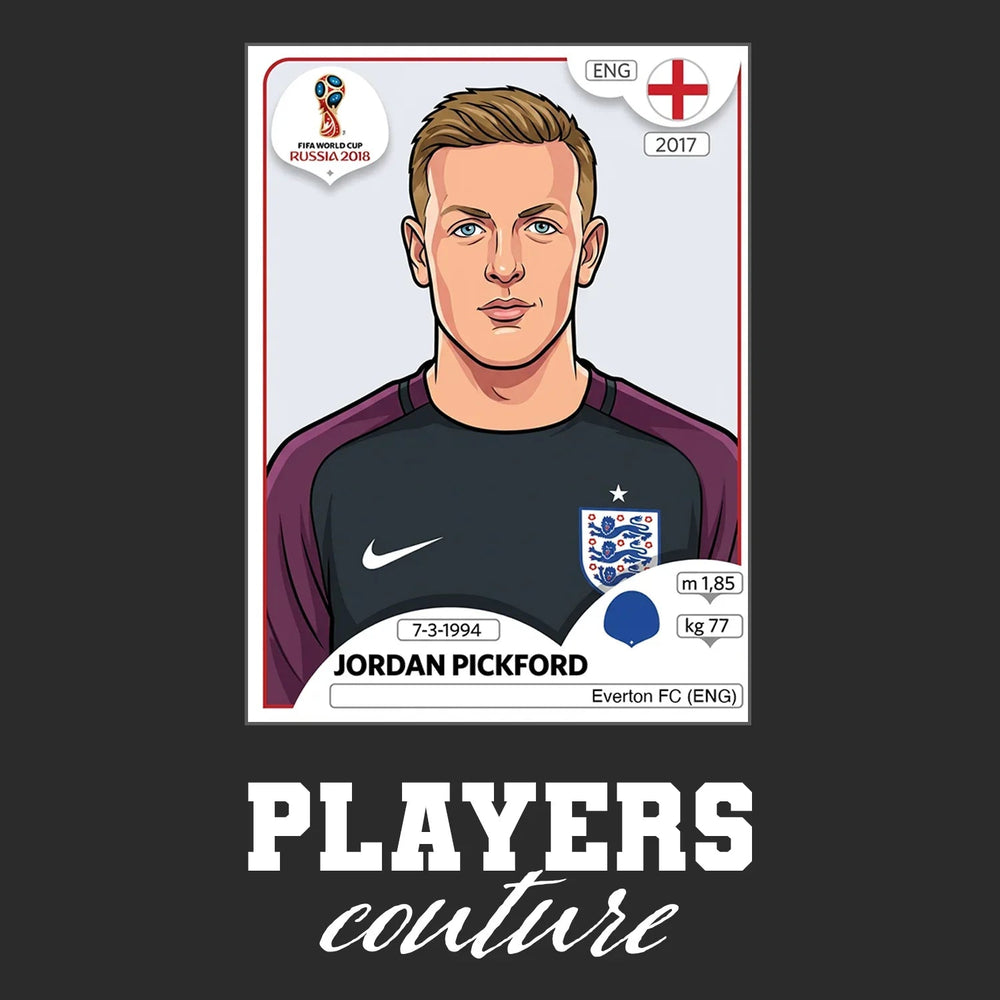 Jordan Pickford World Cup Sticker Kids T-Shirt – jordan pickford black Players Couture design