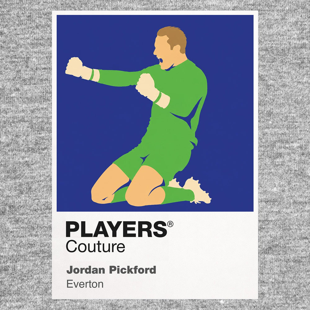 Jordan Pickford Everton Icon Frame Men's Hoodie — Gray Artwork