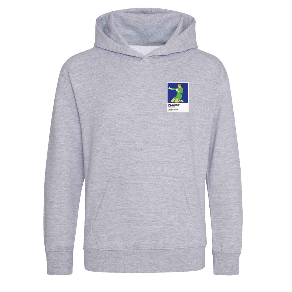 Jordan Pickford Everton Icon Frame Kids Hoodie — Gray