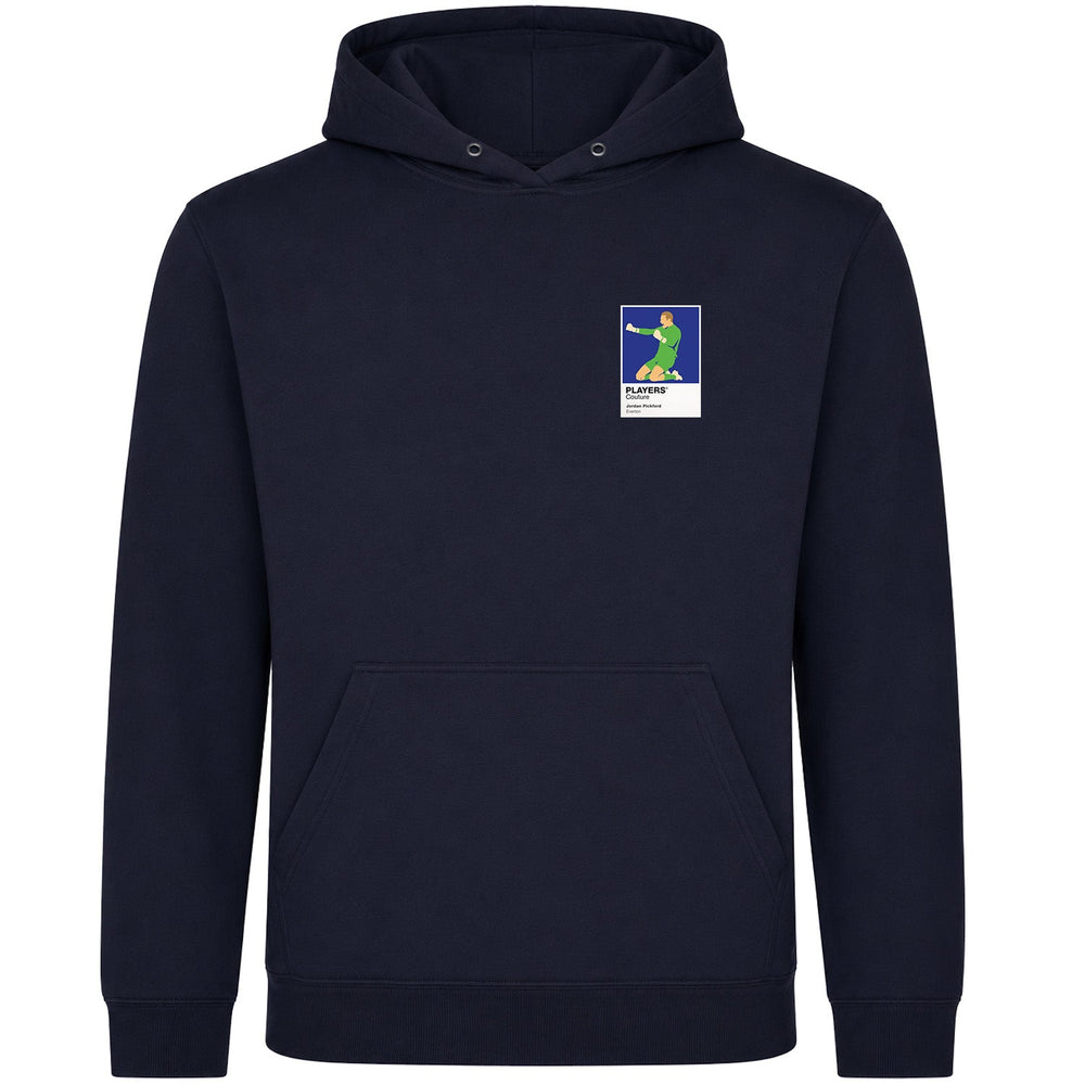 Jordan Pickford Everton Icon Frame Men's Hoodie — Navy