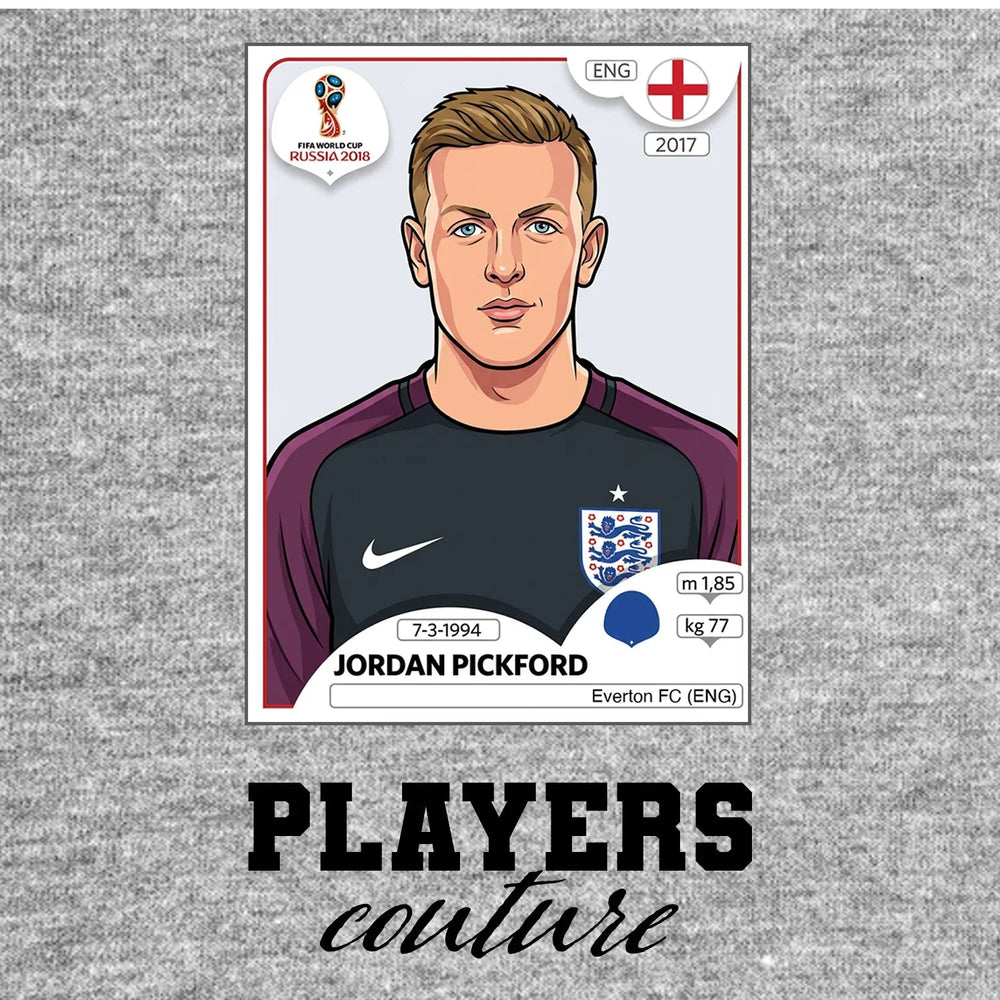Jordan Pickford World Cup Sticker Kids T-Shirt – jordan pickford grey Players Couture design