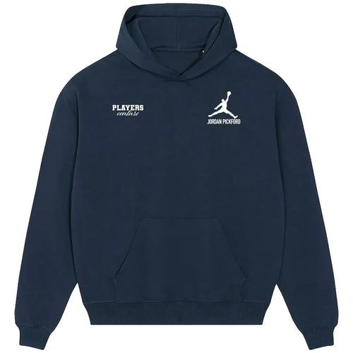 Jordan Pickford hoodie – navy men's hoodie featuring the Jordan Pickford Players Couture logo