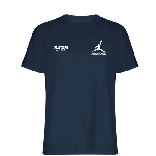 Jordan Pickford t-shirt – navy men's t-shirt featuring the Jordan Pickford Players Couture logo