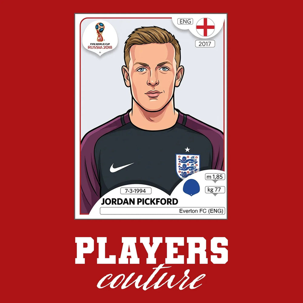 Jordan Pickford World Cup Sticker Kids Hoodie – jordan pickford red Players Couture design