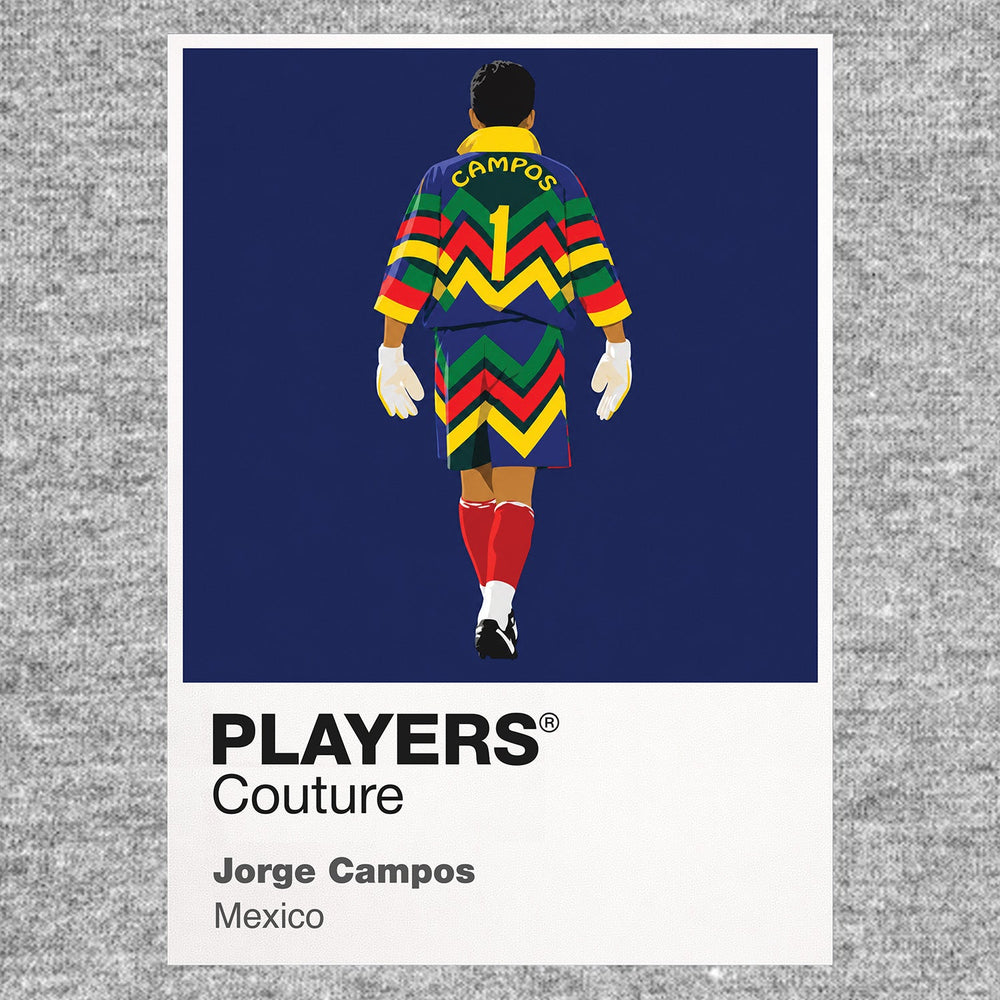 Jorge Campos Mexico Icon Frame artwork in grey