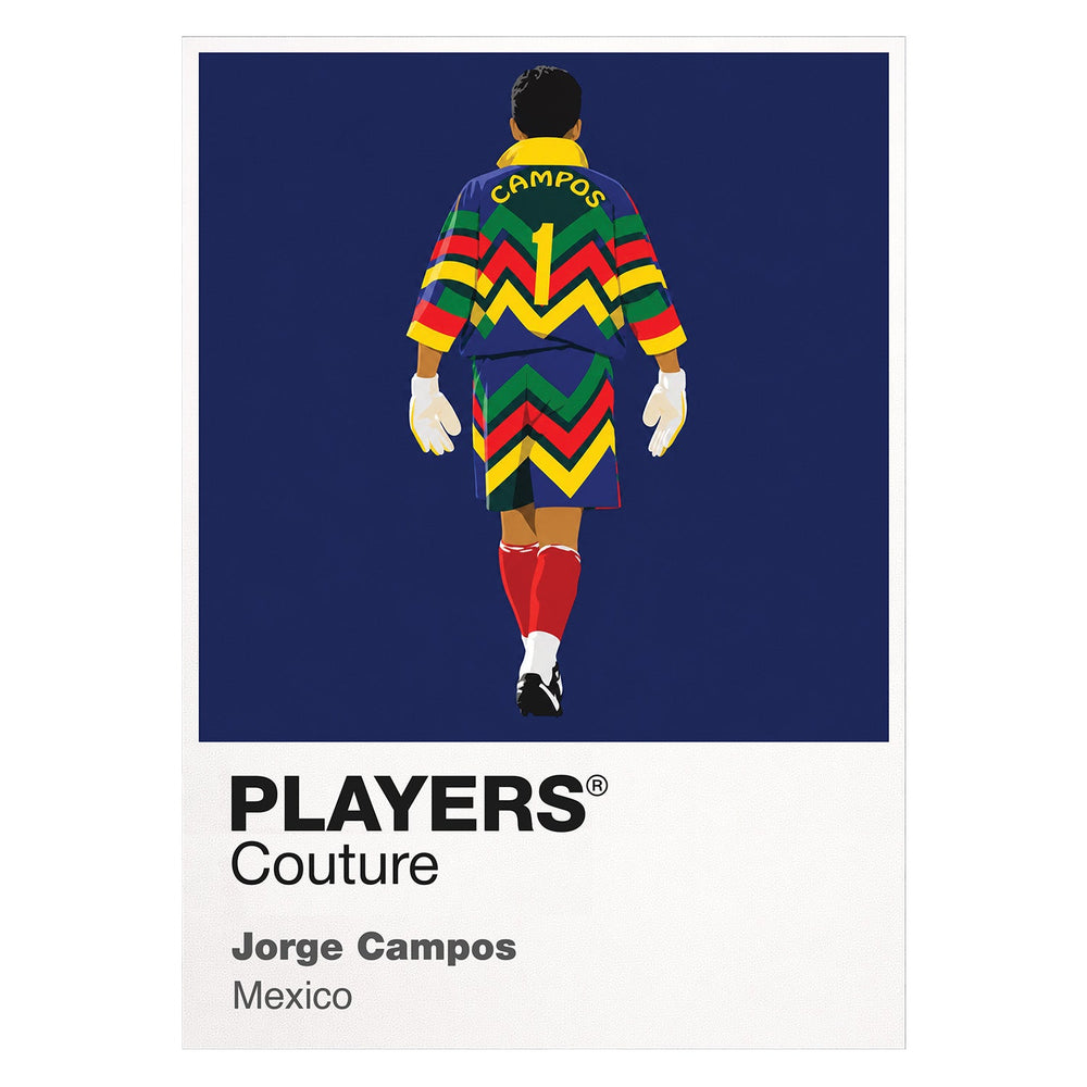 Jorge Campos Mexico Icon Frame artwork in white