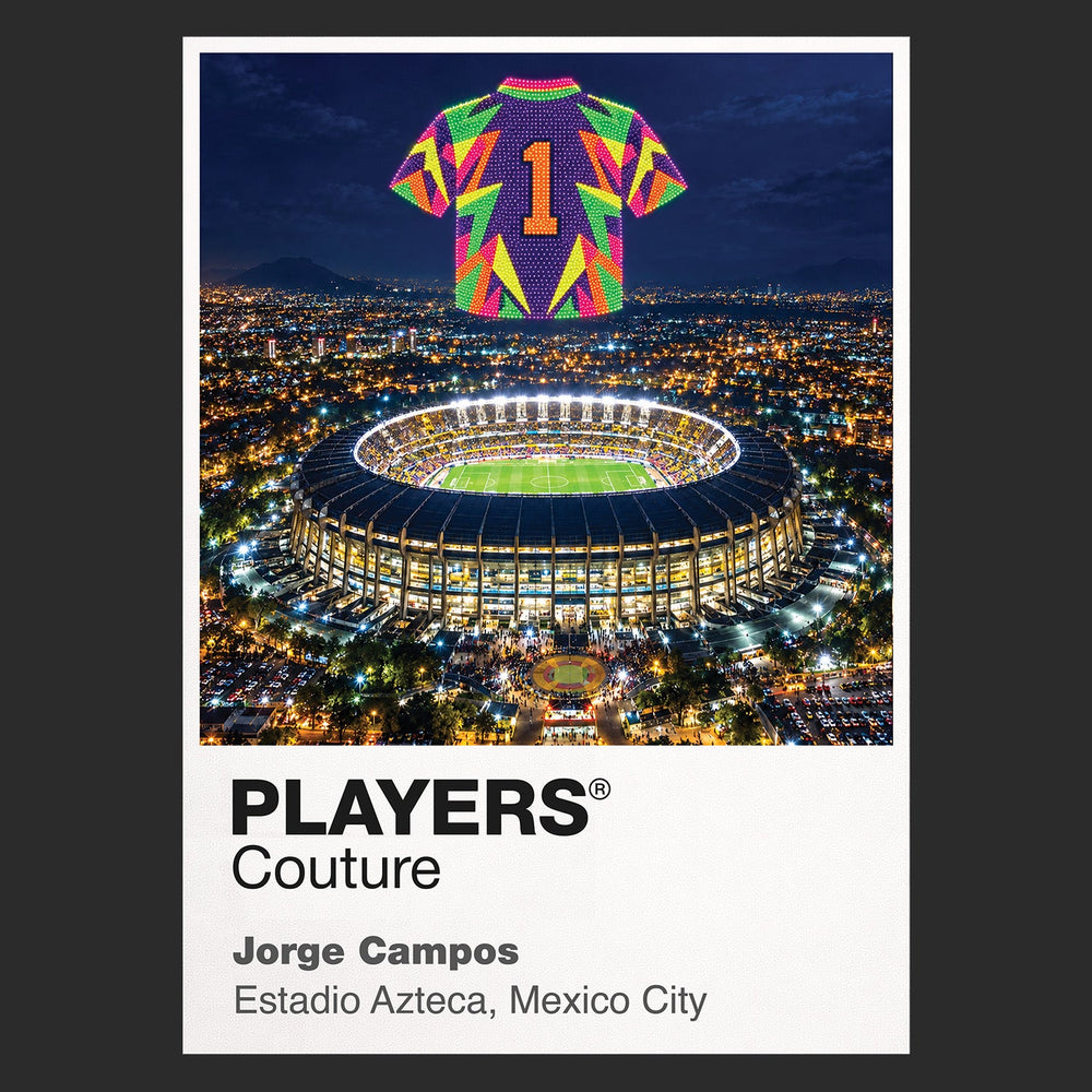 Jorge Campos Mexico goalkeeper Icons in Lights Frame artwork in black