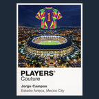 Jorge Campos Mexico goalkeeper Icons in Lights Frame artwork in navy