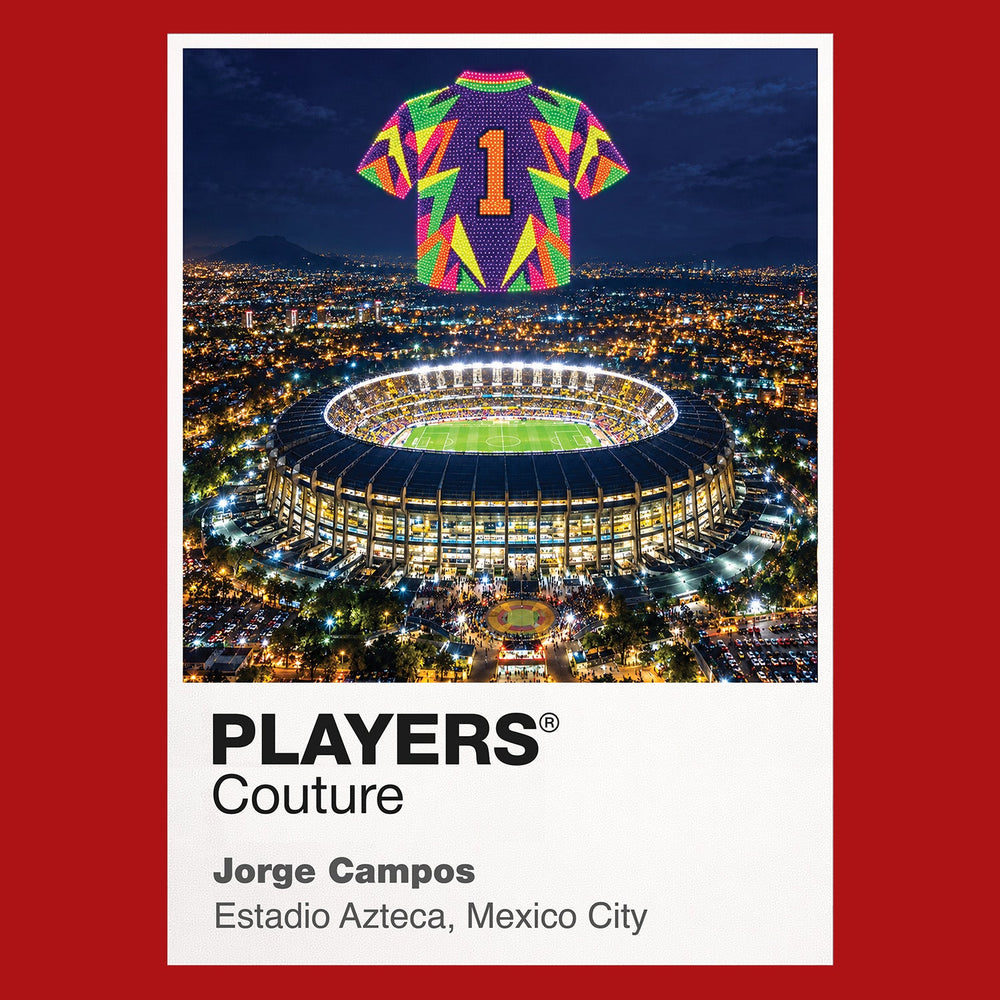 Jorge Campos Mexico goalkeeper Icons in Lights Frame artwork in red