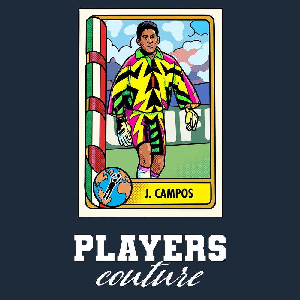 Jorge Campos World Cup Sticker Kids Hoodie – jorge campos navy Players Couture design