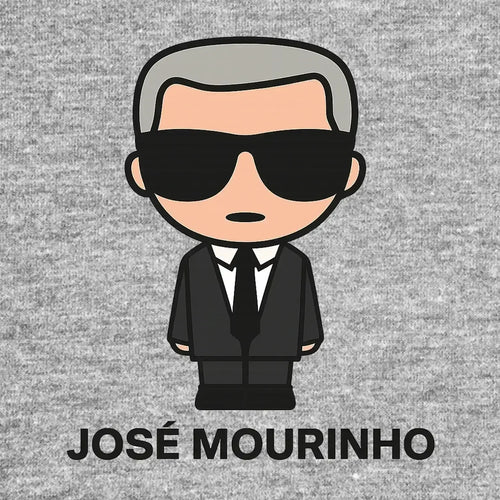 Jose Mourinho Logo Men's T-Shirt – grey close-up detail shot of the Jose Mourinho Players Couture logo design