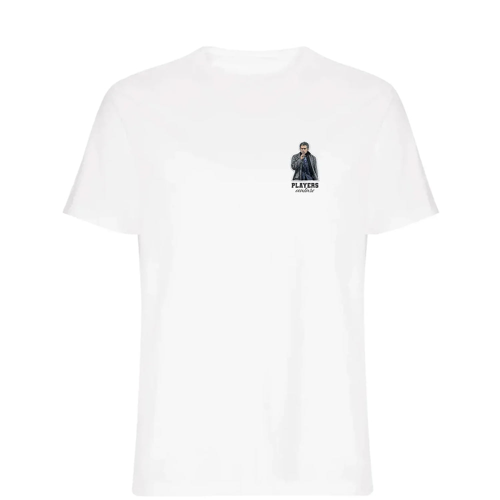 Jose Mourinho t-shirt – white men's t-shirt featuring the Jose Mourinho Players Couture logo