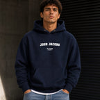 josh-jacobs name-print hoodie - black