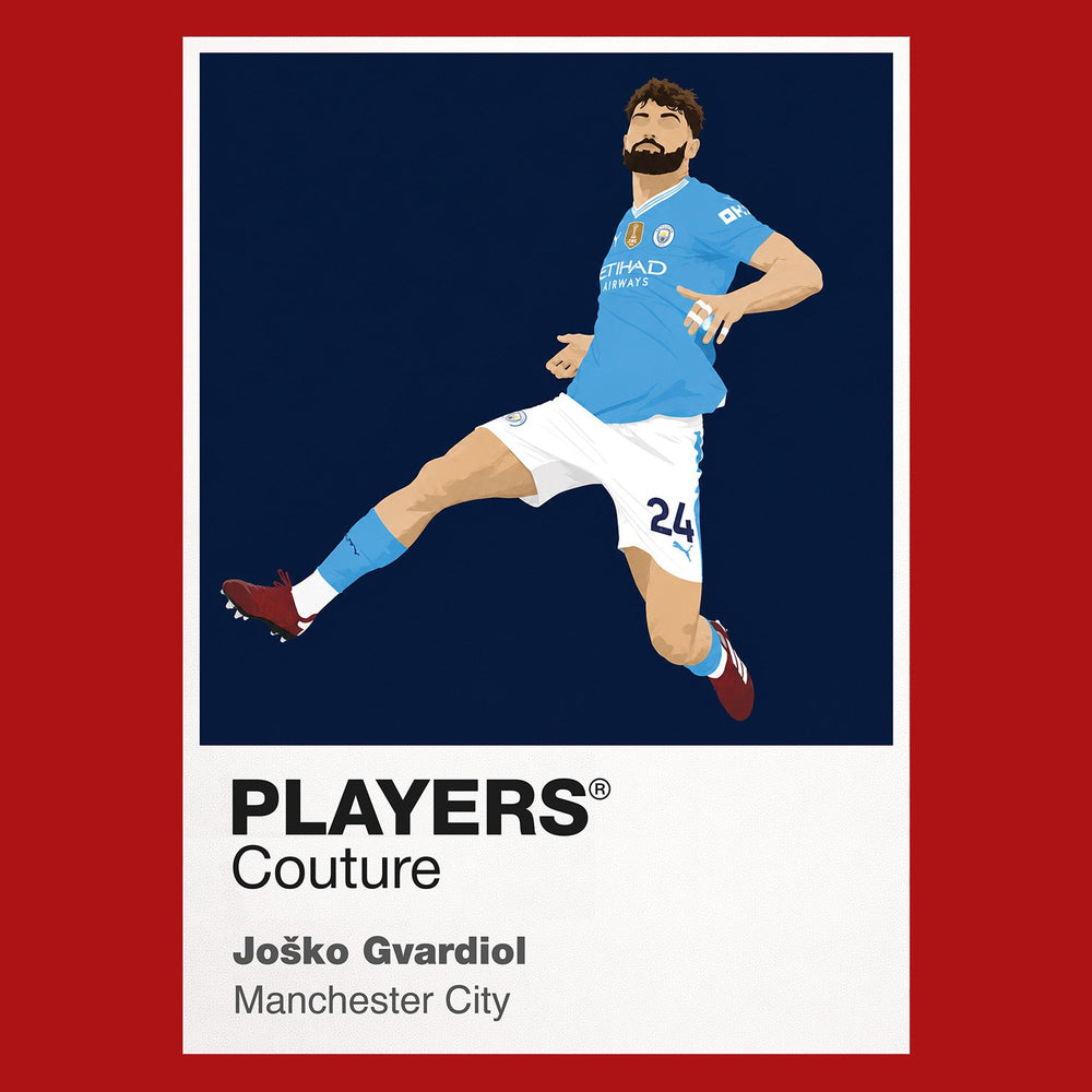 Joško Gvardiol Manchester City red Icon Frame artwork detail
