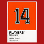 Johan Cruyff 14 Football Shirt Frame Men's Hoodie – red close-up detail shot of the Johan Cruyff 14 Football Players Couture
