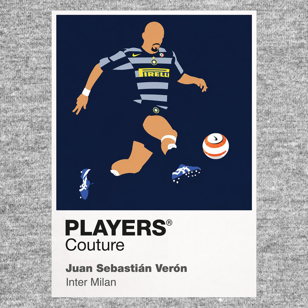 Juan Sebastián Verón Inter Milan Icon Frame artwork in grey