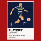 Juan Sebastián Verón Inter Milan Icon Frame artwork in red