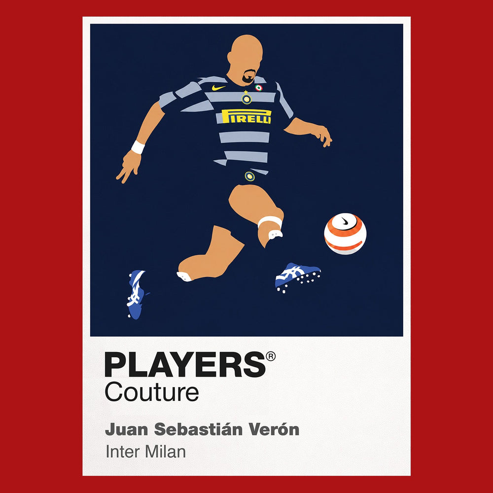 Juan Sebastián Verón Inter Milan Icon Frame artwork in red