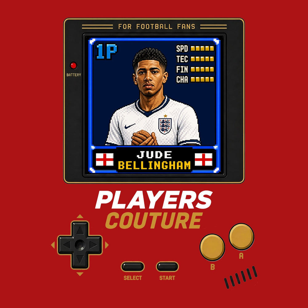 Jude Bellingham 1P 8-Bit hoodie retro gaming design by Players Couture
