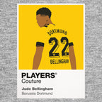Jude Bellingham Borussia Dortmund Icon Frame Men's Hoodie — Gray Artwork