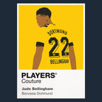 Jude Bellingham Borussia Dortmund Icon Frame Men's Hoodie — Navy Artwork