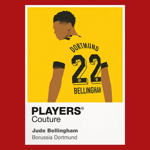Jude Bellingham Borussia Dortmund Icon Frame Men's Hoodie — Red Artwork