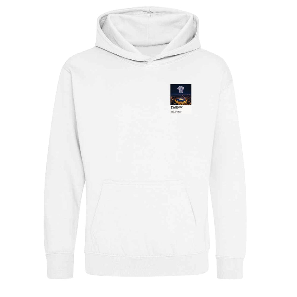 Jude Bellingham England Icons in Lights Frame Kids Hoodie in White