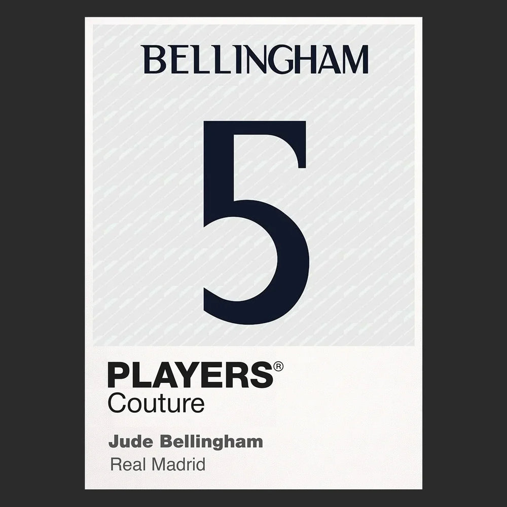 Jude Bellingham 5 Football Shirt Frame Men's Hoodie – black close-up detail shot of the Jude Bellingham 5 Football Players