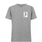 Jude Bellingham 5 Football t-shirt – grey men's t-shirt featuring the Jude Bellingham 5 Football Players Couture logo