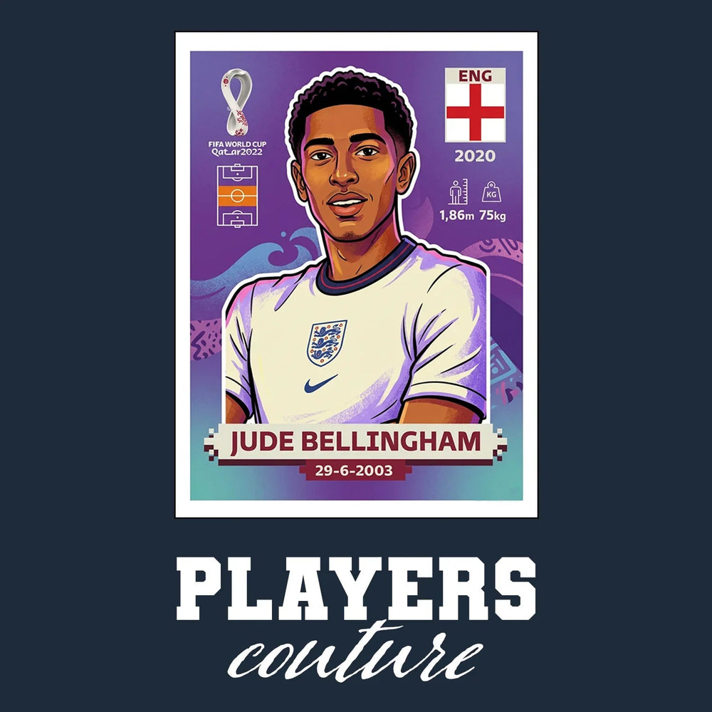 Jude Bellingham World Cup Sticker Kids Hoodie – jude bellingham navy Players Couture design