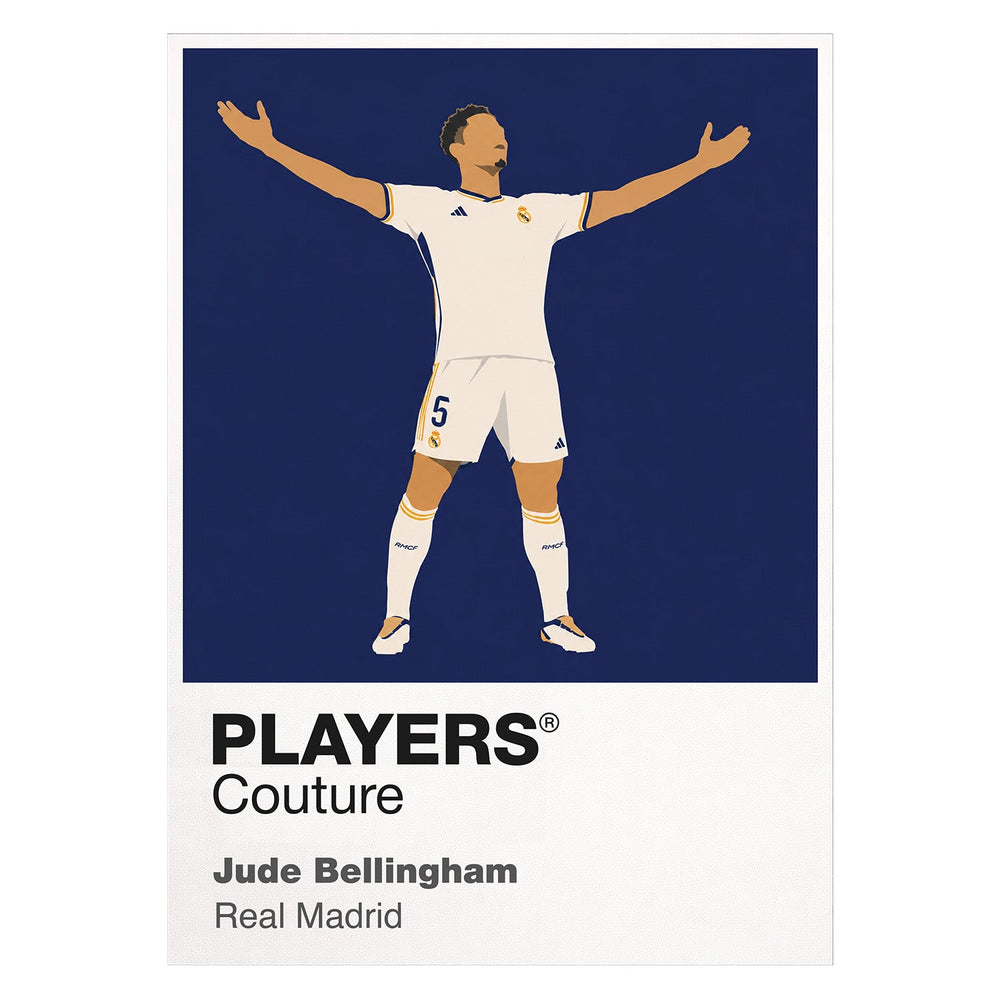 Jude Bellingham Real Madrid Icon Frame Kids T-Shirt — White Artwork