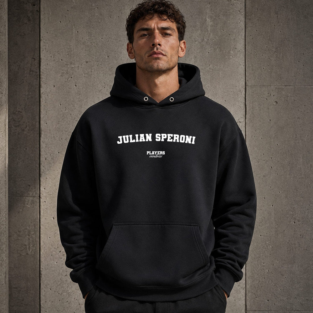 julian-speroni name-print hoodie - black